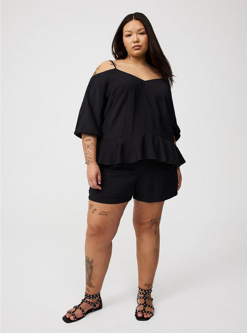 Short-Sleeve Cold-Shoulder Top Product Image