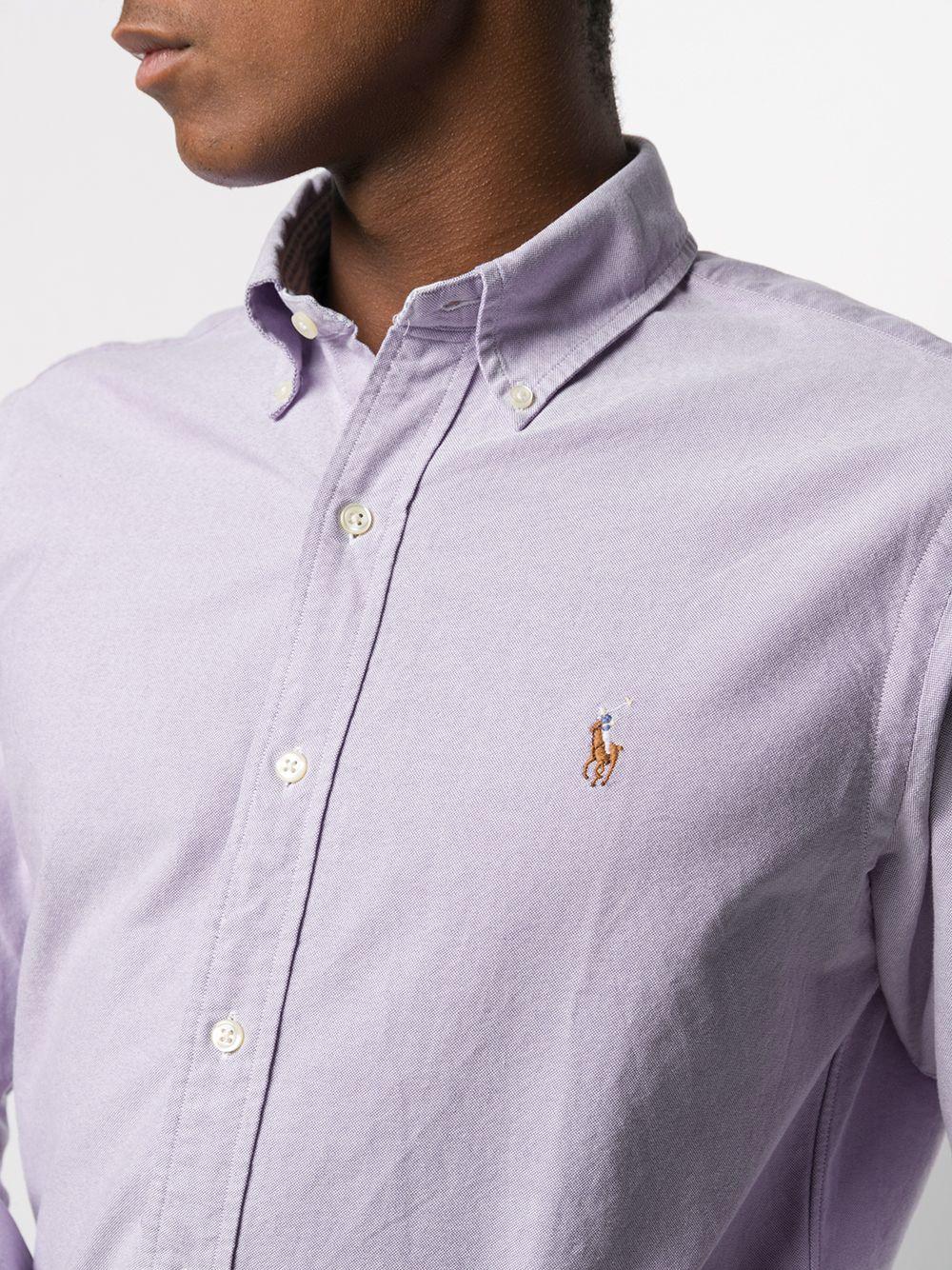 logo embroidered button-down shirt Product Image