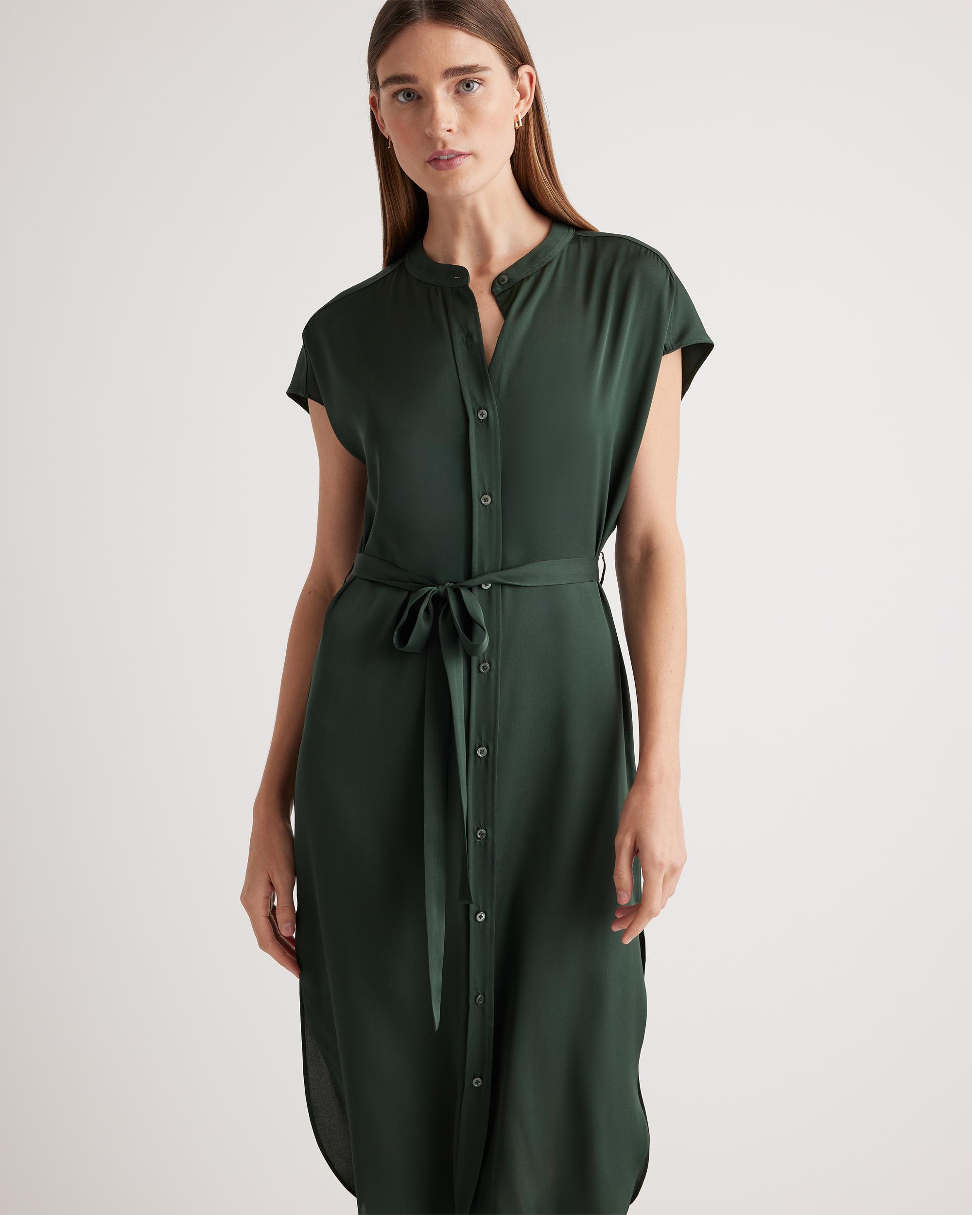 Quince | Women's Washable Stretch Silk Midi Shirt Dress Size XS, Mulberry Silk Product Image