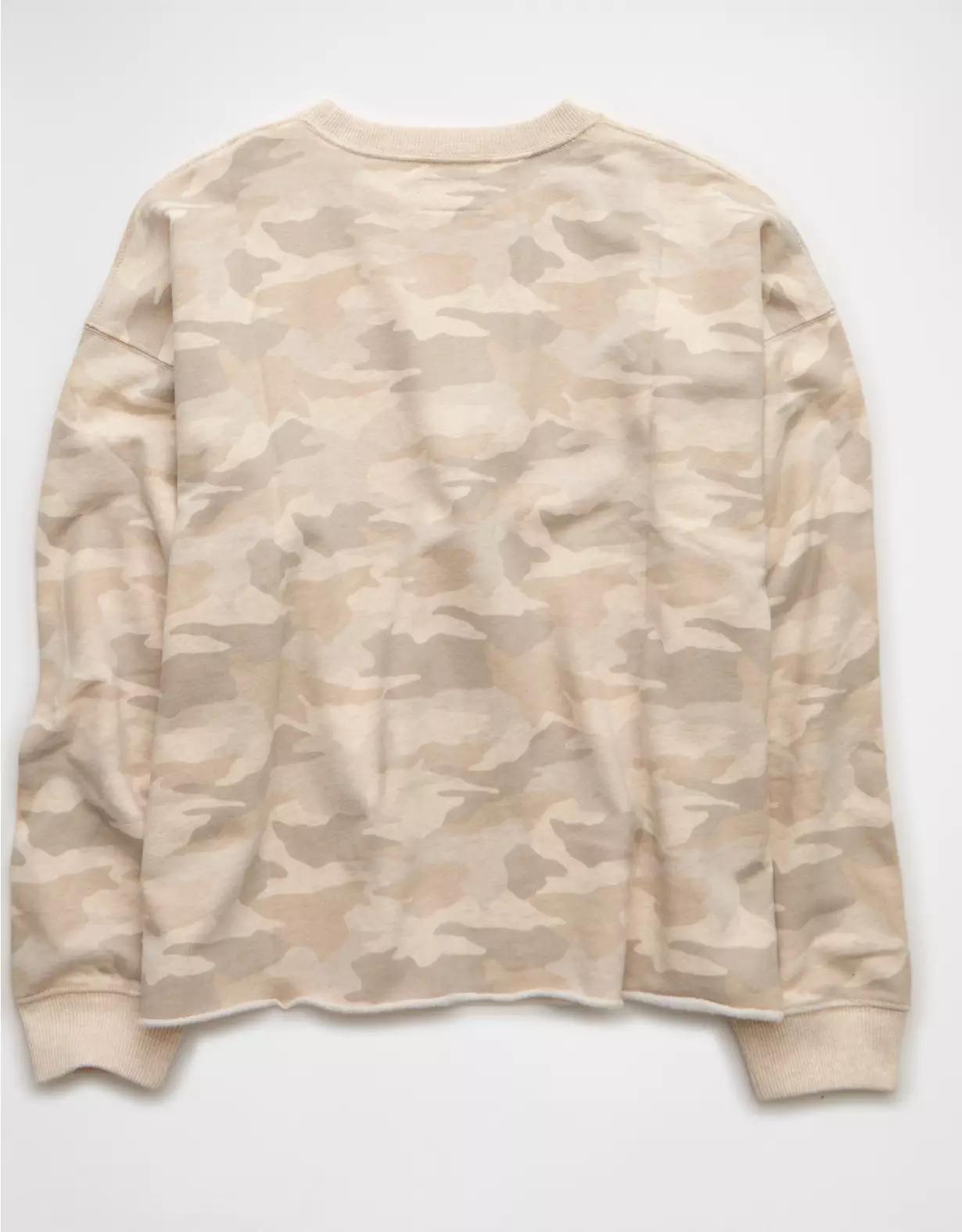 AE Everyday Luxe Cropped Cut-Off Sweatshirt Product Image