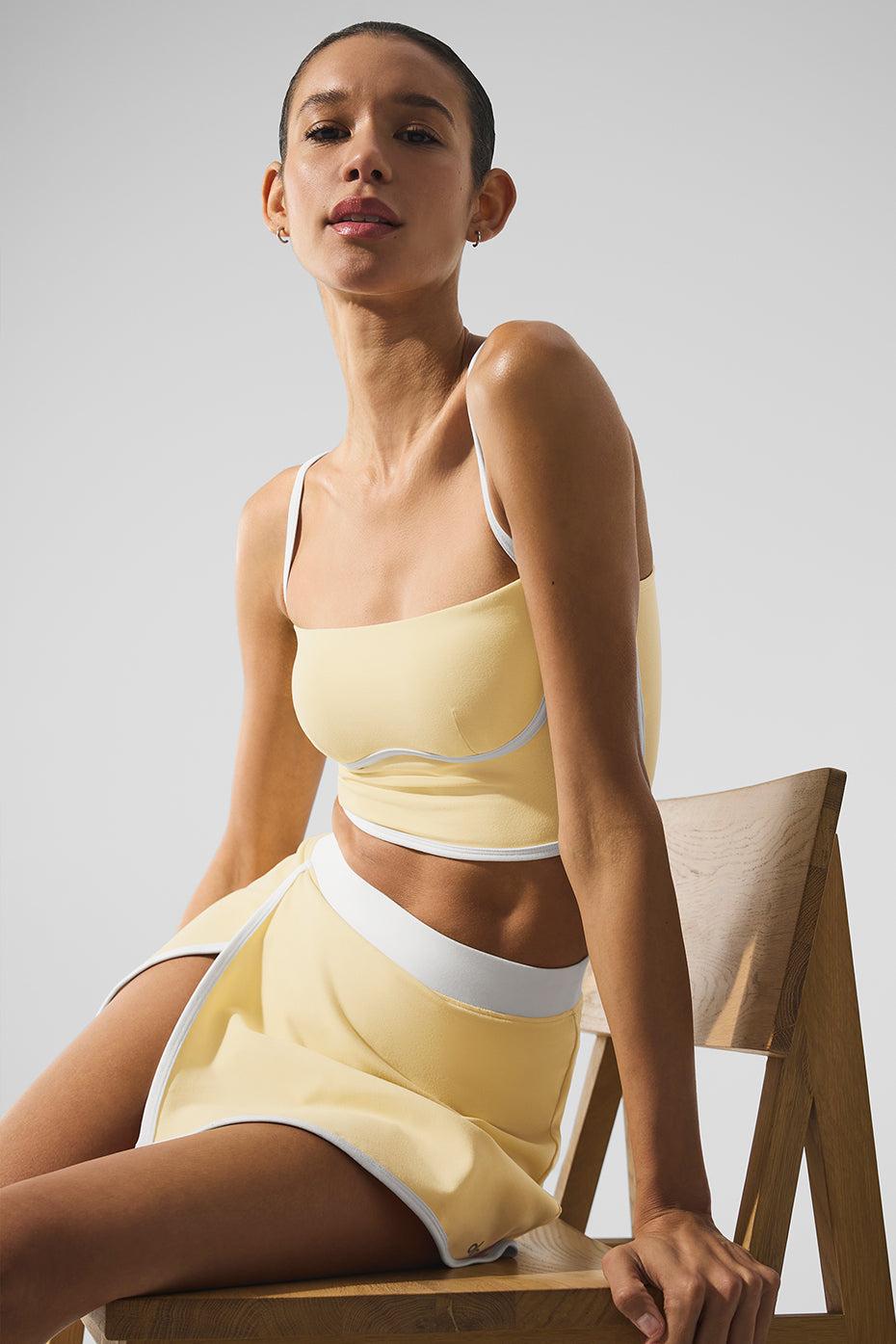 Airbrush Streamlined Bra Tank - Warm Butter/White Product Image