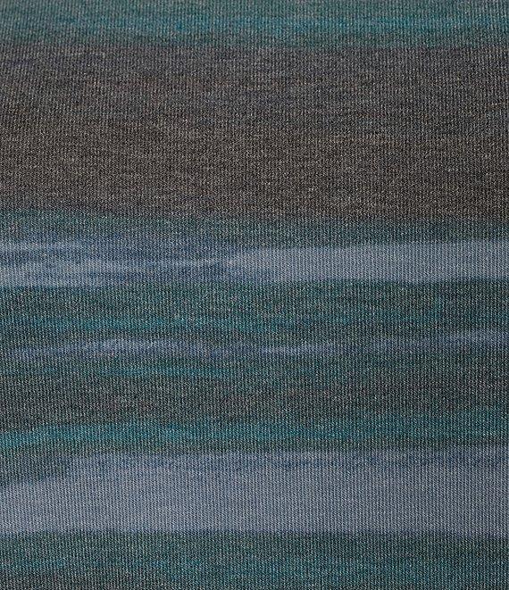 Westbound Knit Ocean Stripe Long Sleeve Crew Neck Ruched Shirt Product Image