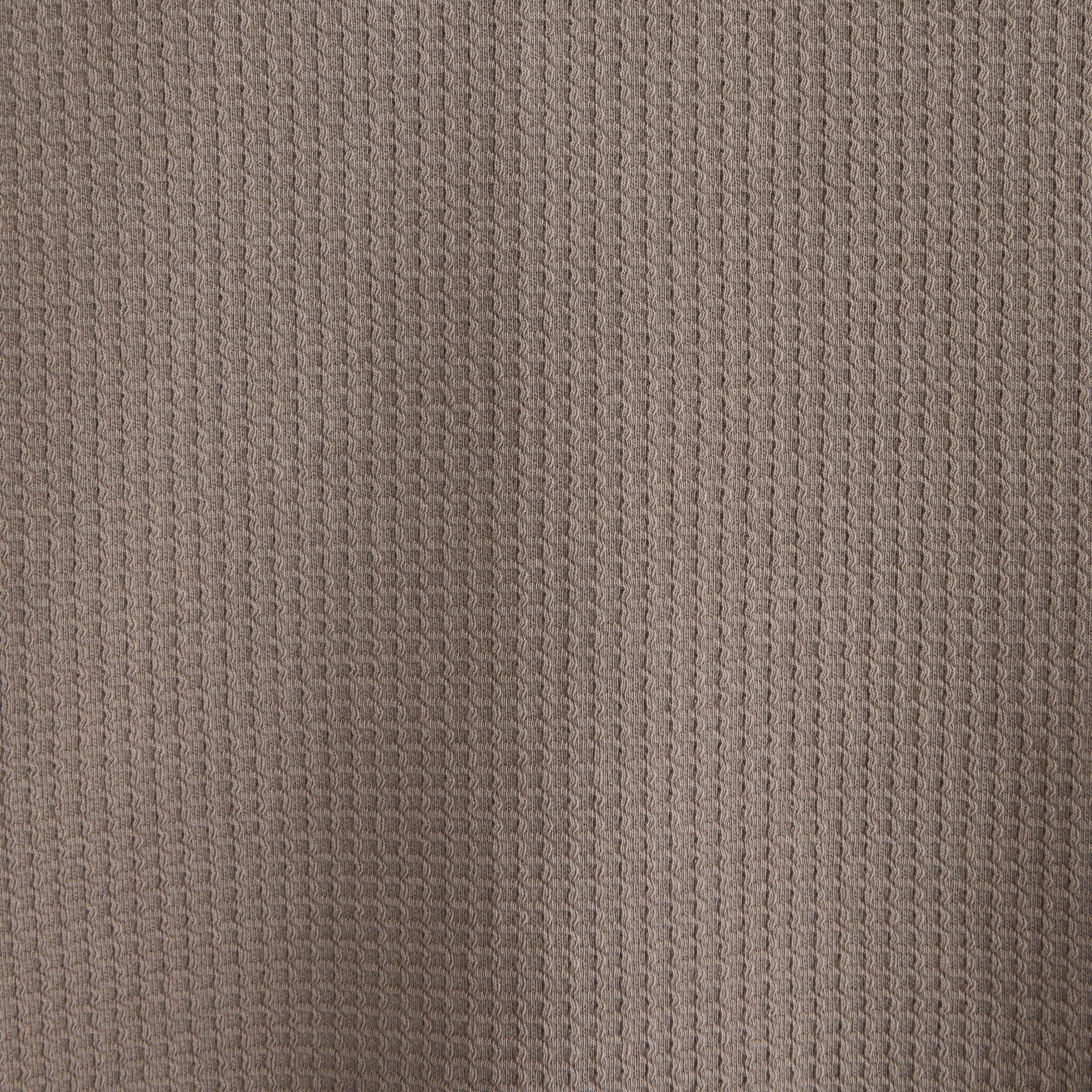 Long-Sleeve Grid Waffle Cropped Tee Product Image