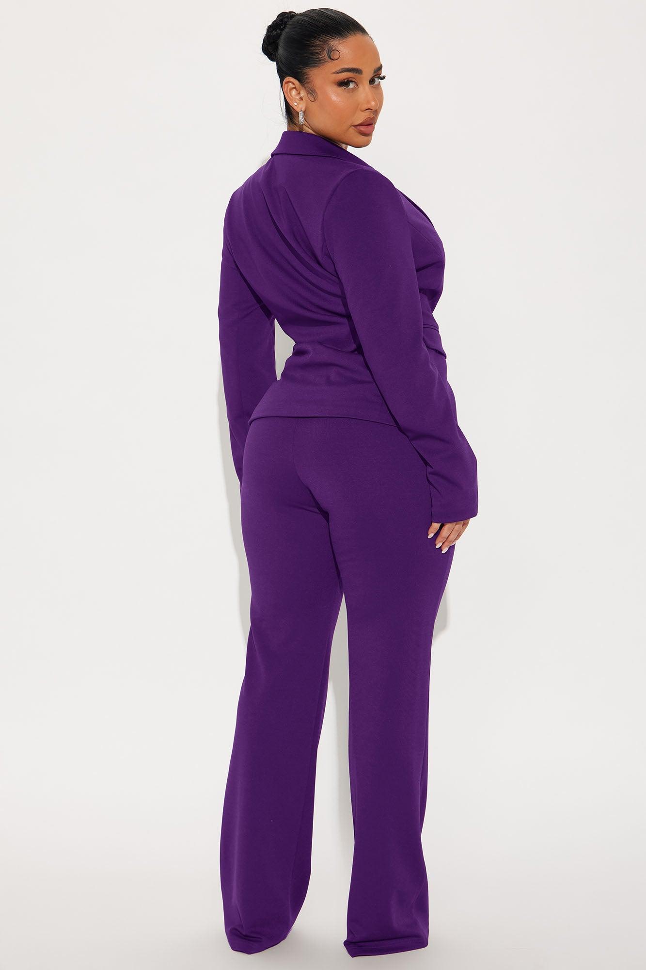 Business Per Usual Blazer Pant Set - Plum Female Product Image