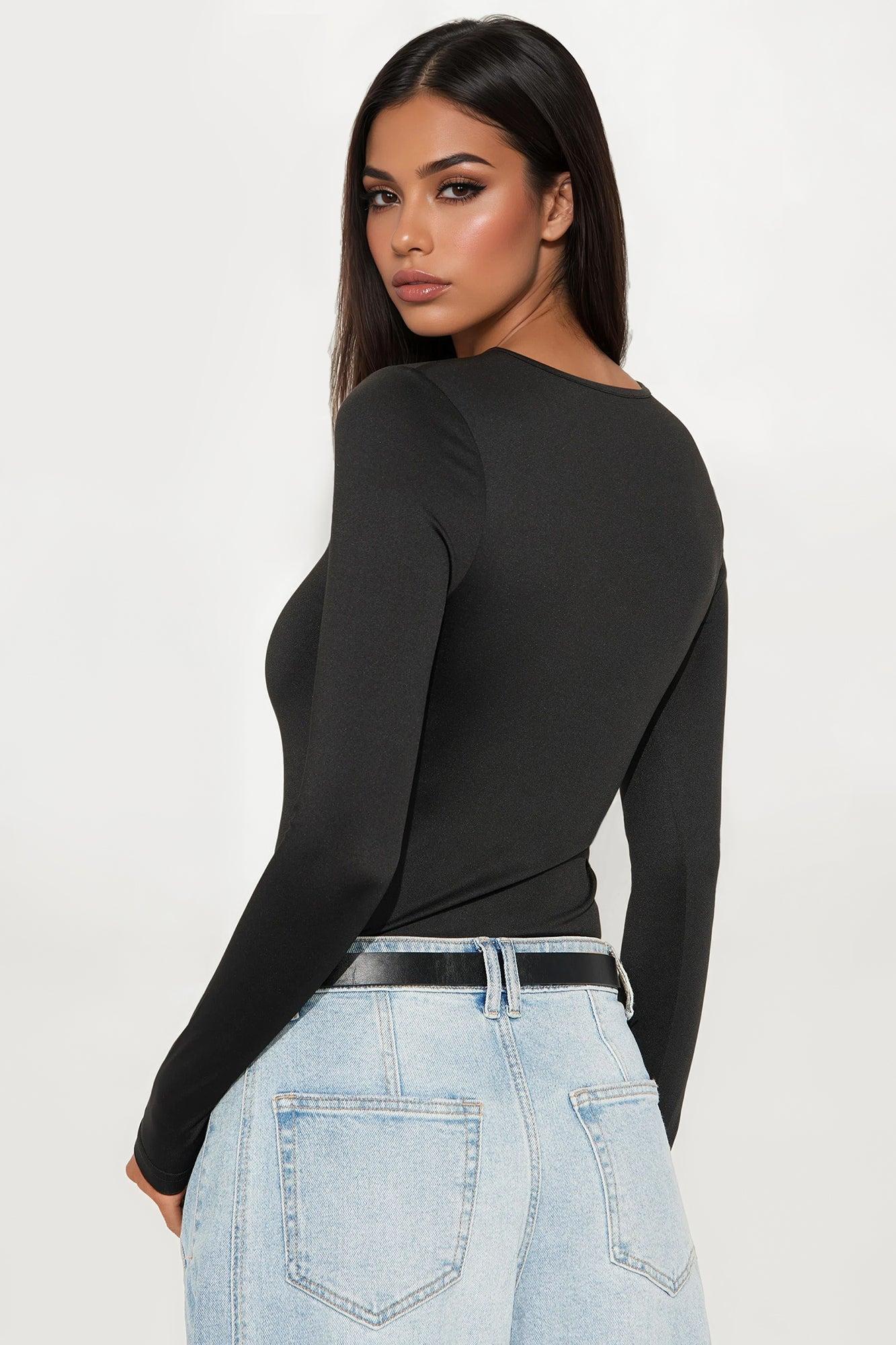 Trinity Long Sleeve Cut Out Top - Black Female Product Image