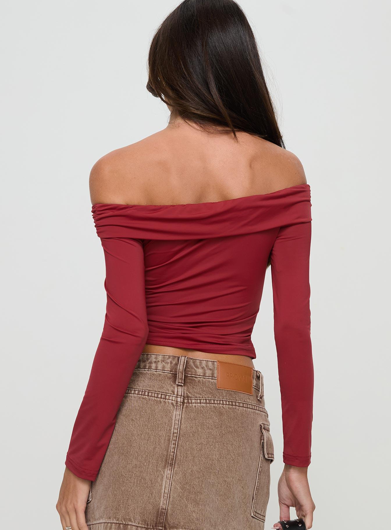 Kressida Off The Shoulder Top Red Product Image