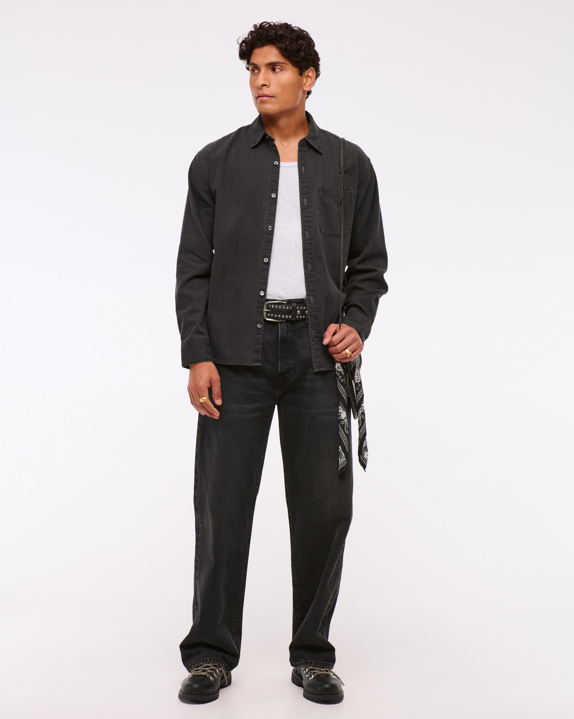 Denim Button-Up Shirt Product Image