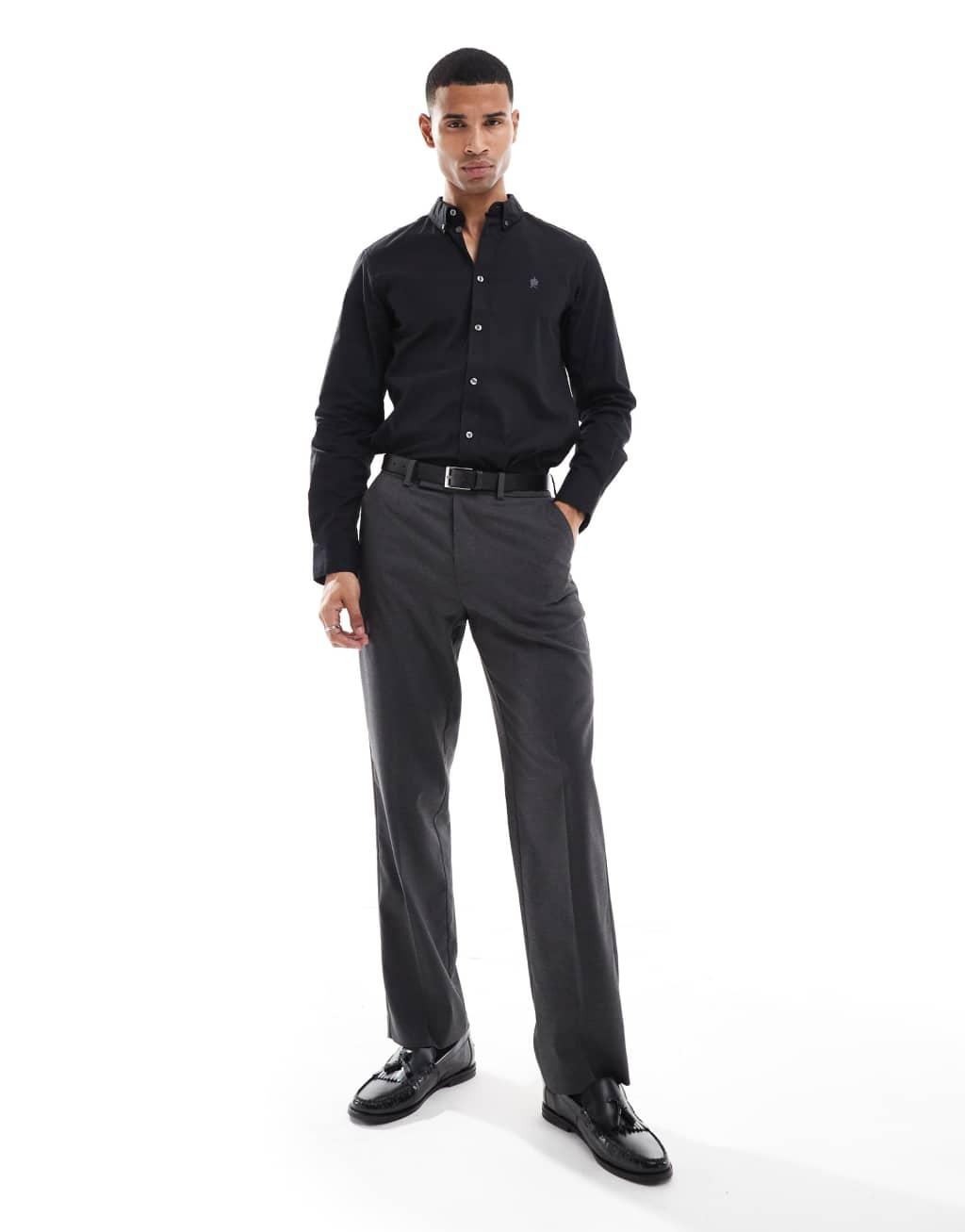 French Connection smart fitted shirt in black  Product Image