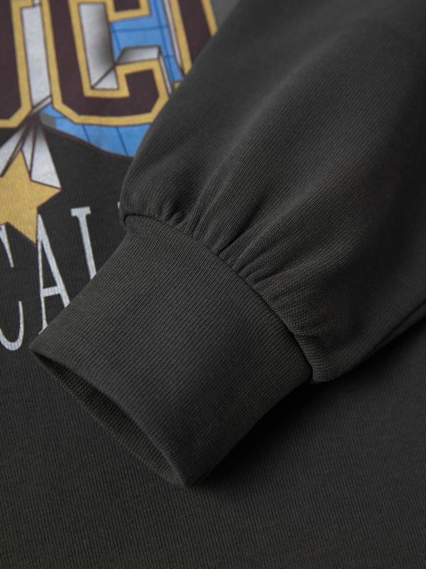 Globe Print Pull Over Oversized Hoodie Product Image