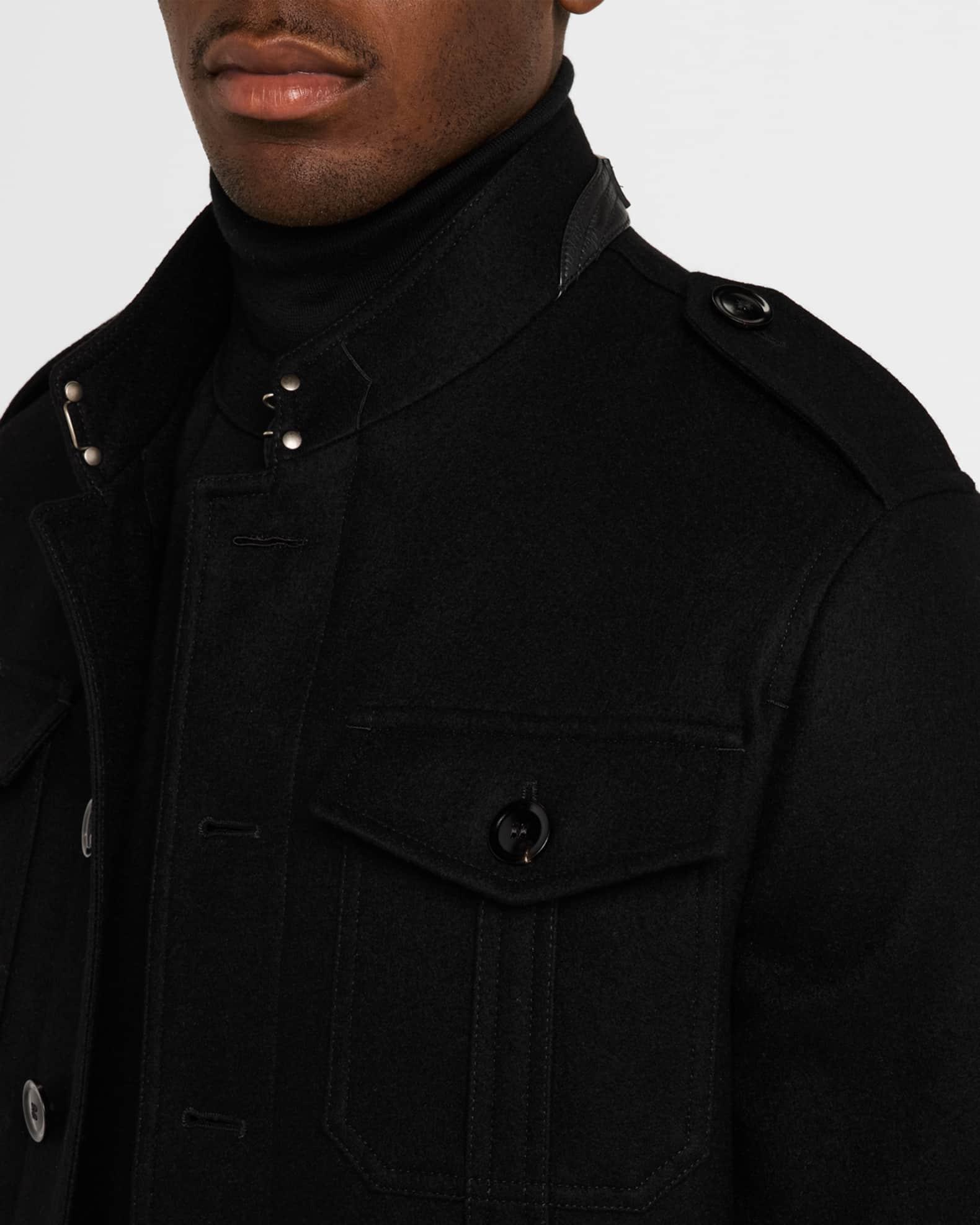 Men's Wool Stand-Collar Overshirt Product Image