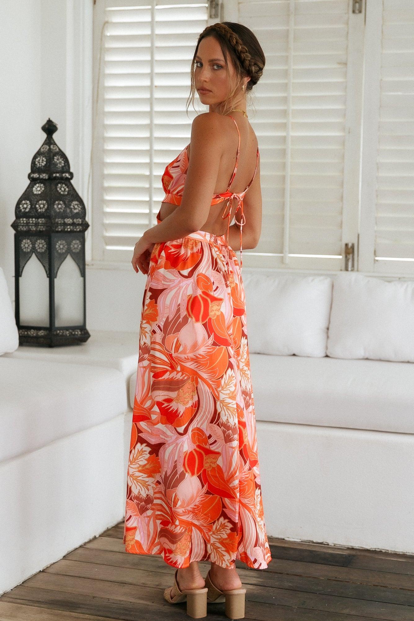 Through The Gardens Maxi Dress Red Product Image