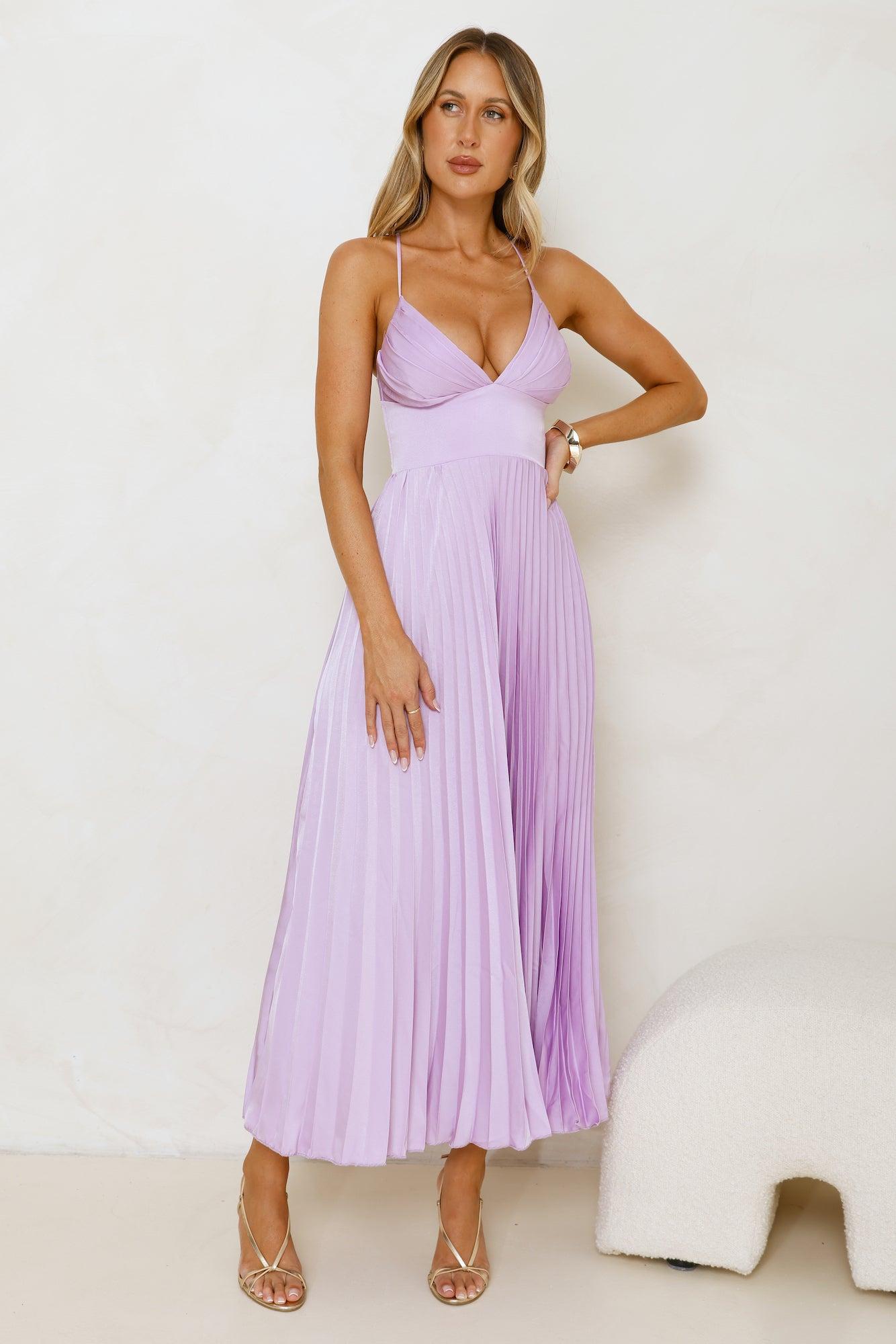 Exclusive Invite Satin Maxi Dress Lilac Product Image