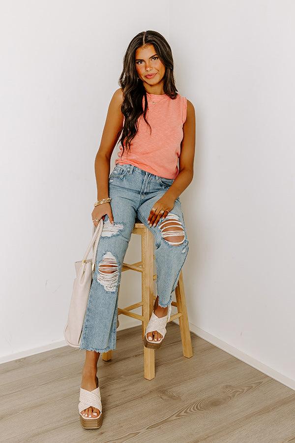 Just USA Kai High Waist Distressed Straight Leg Jean Product Image