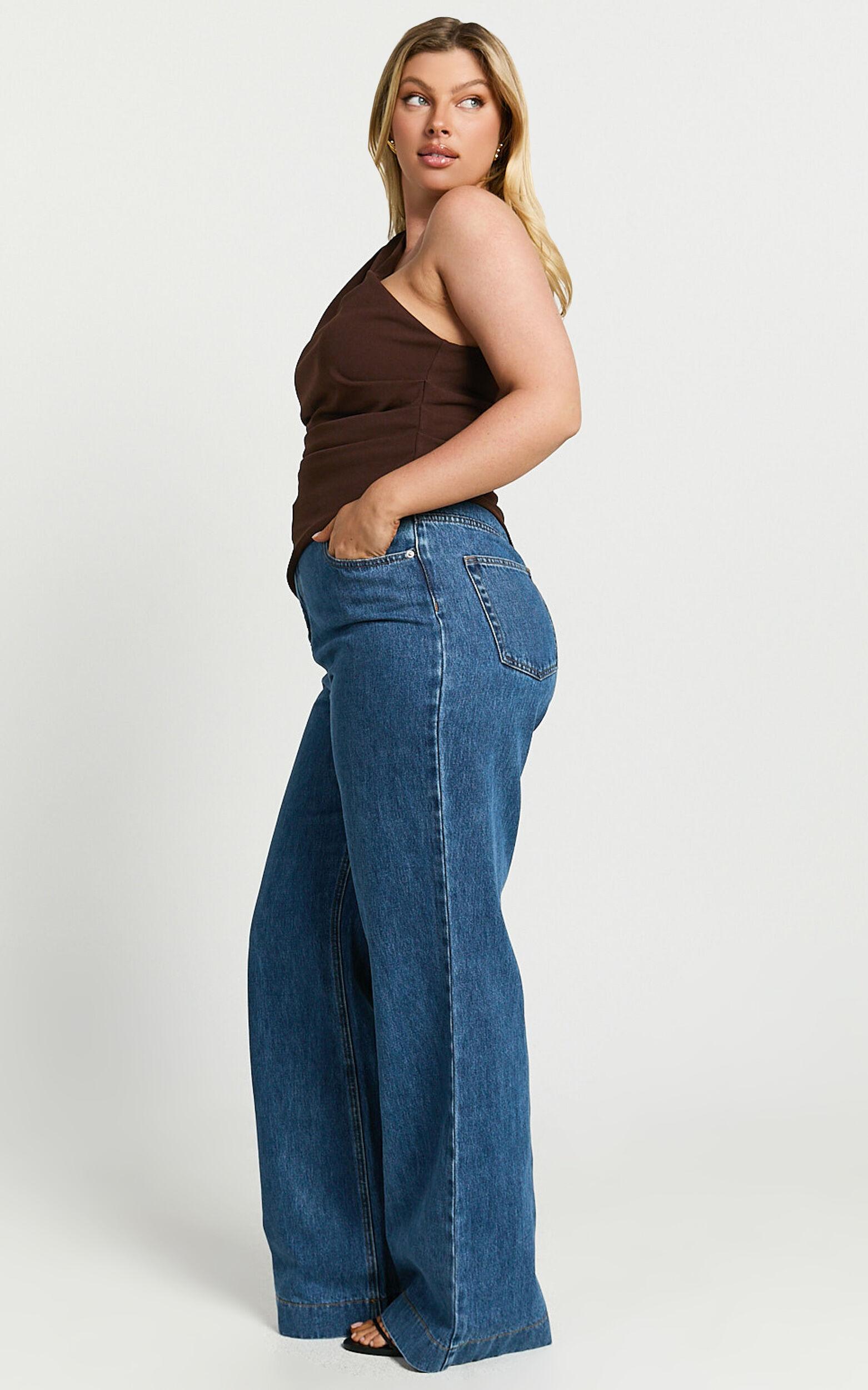 Amal Top - Asymmetrical One Shoulder Gathered Top in Chocolate Product Image