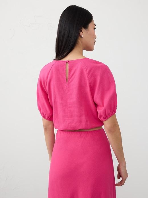 Linen-Blend Tie-Hem Top Product Image