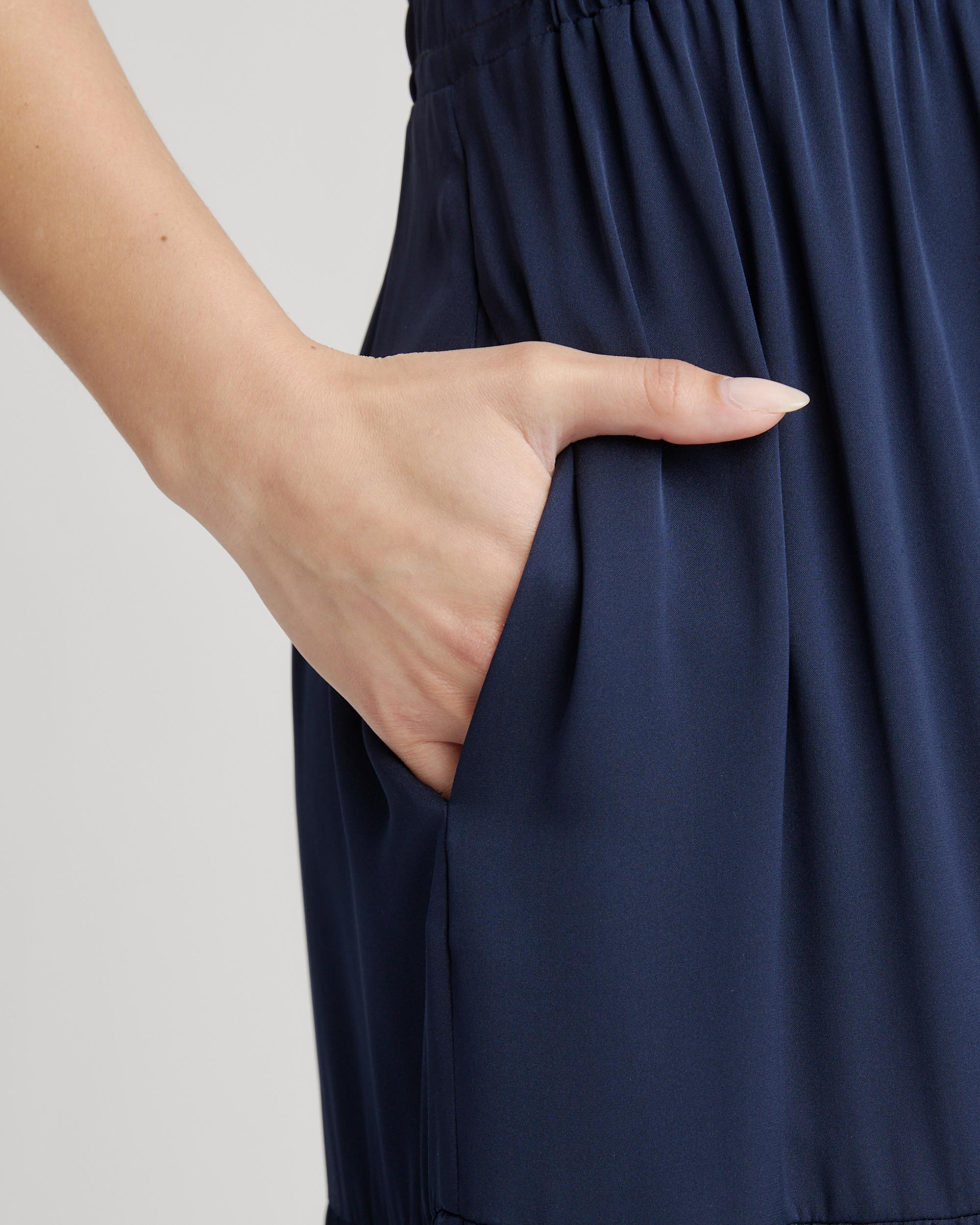 Washable Stretch Silk Tiered Maxi Dress Product Image