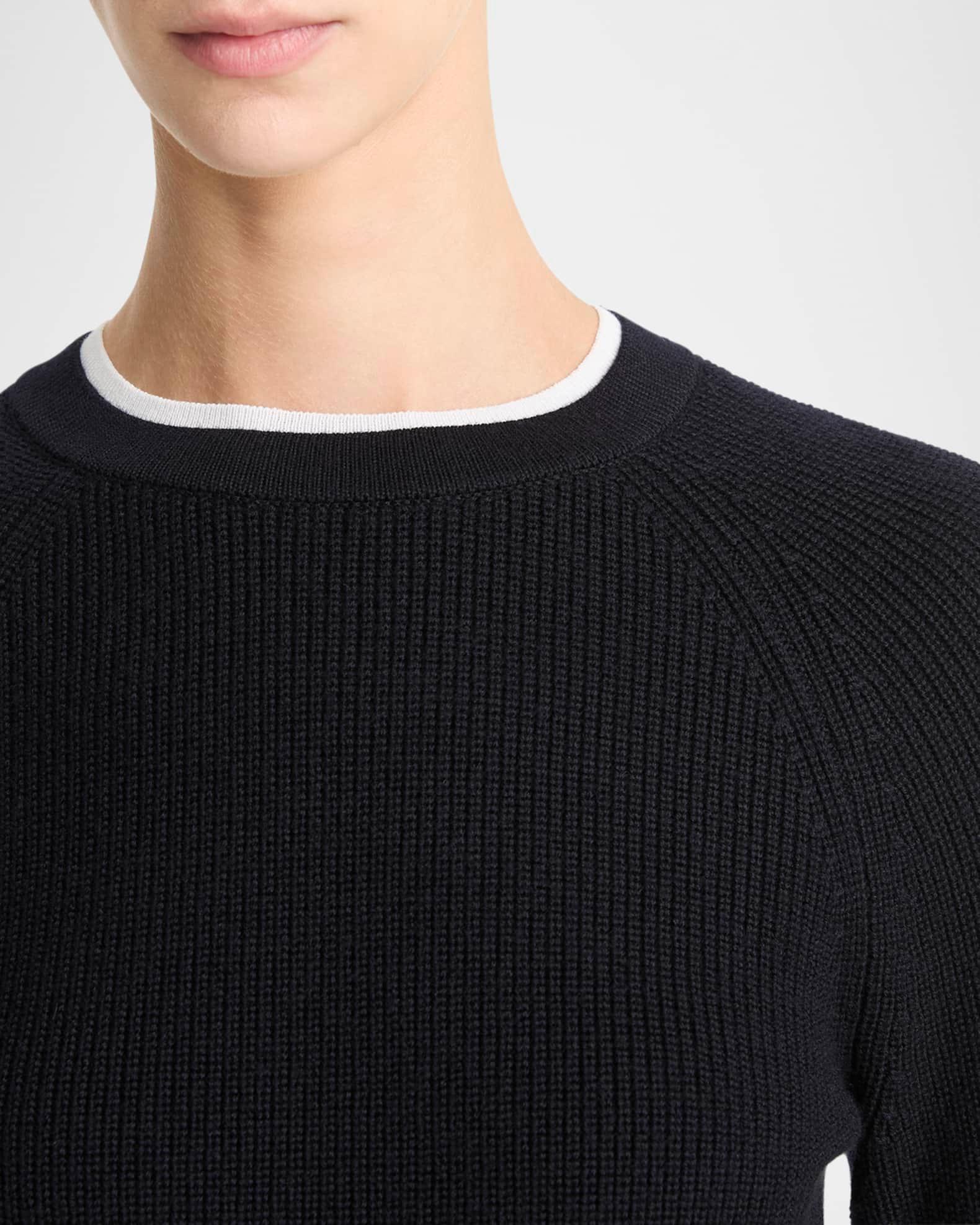 Contrast Wool-Cashmere Crewneck Sweater Product Image
