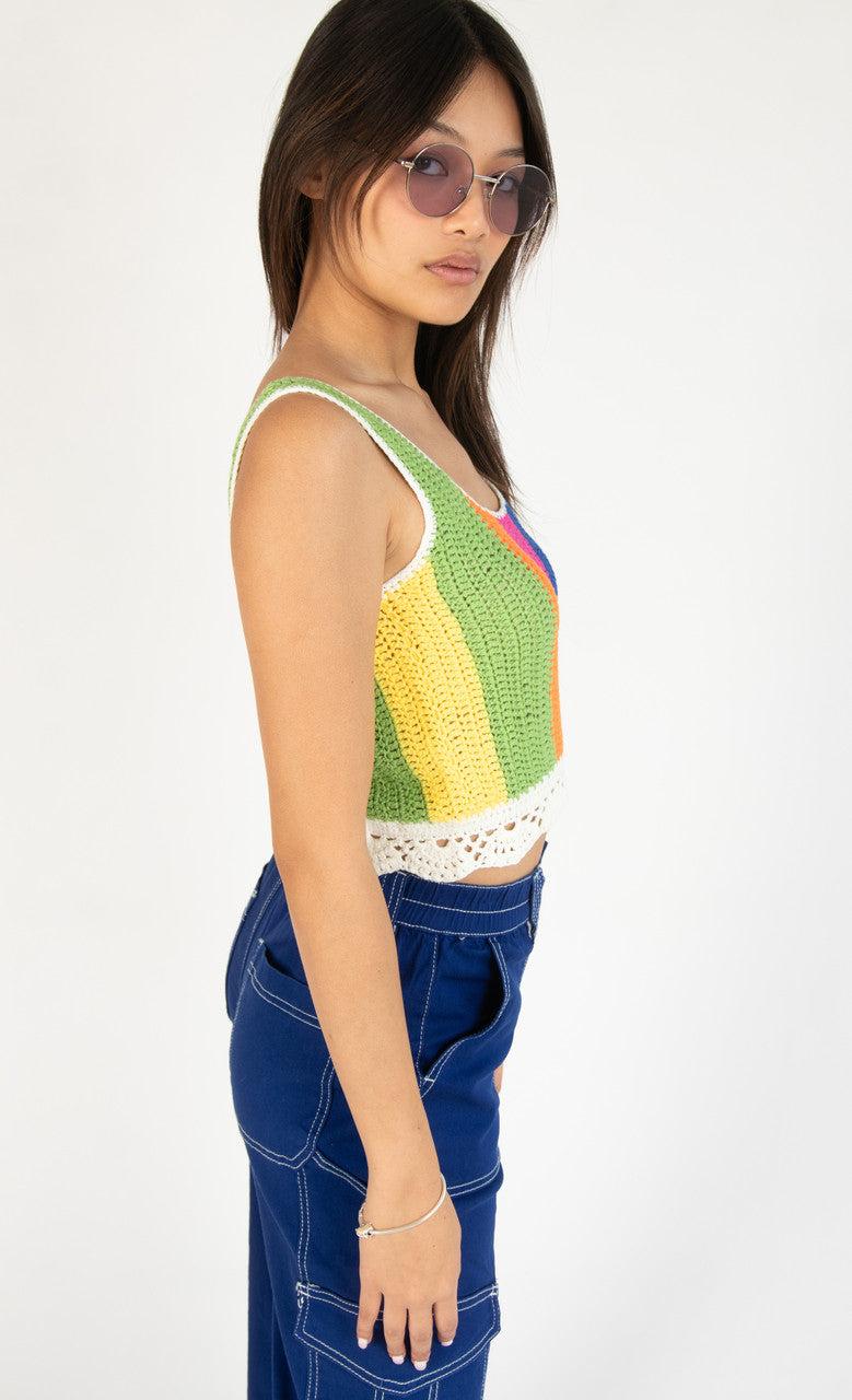 Orchid Stripe Crochet Tank Product Image