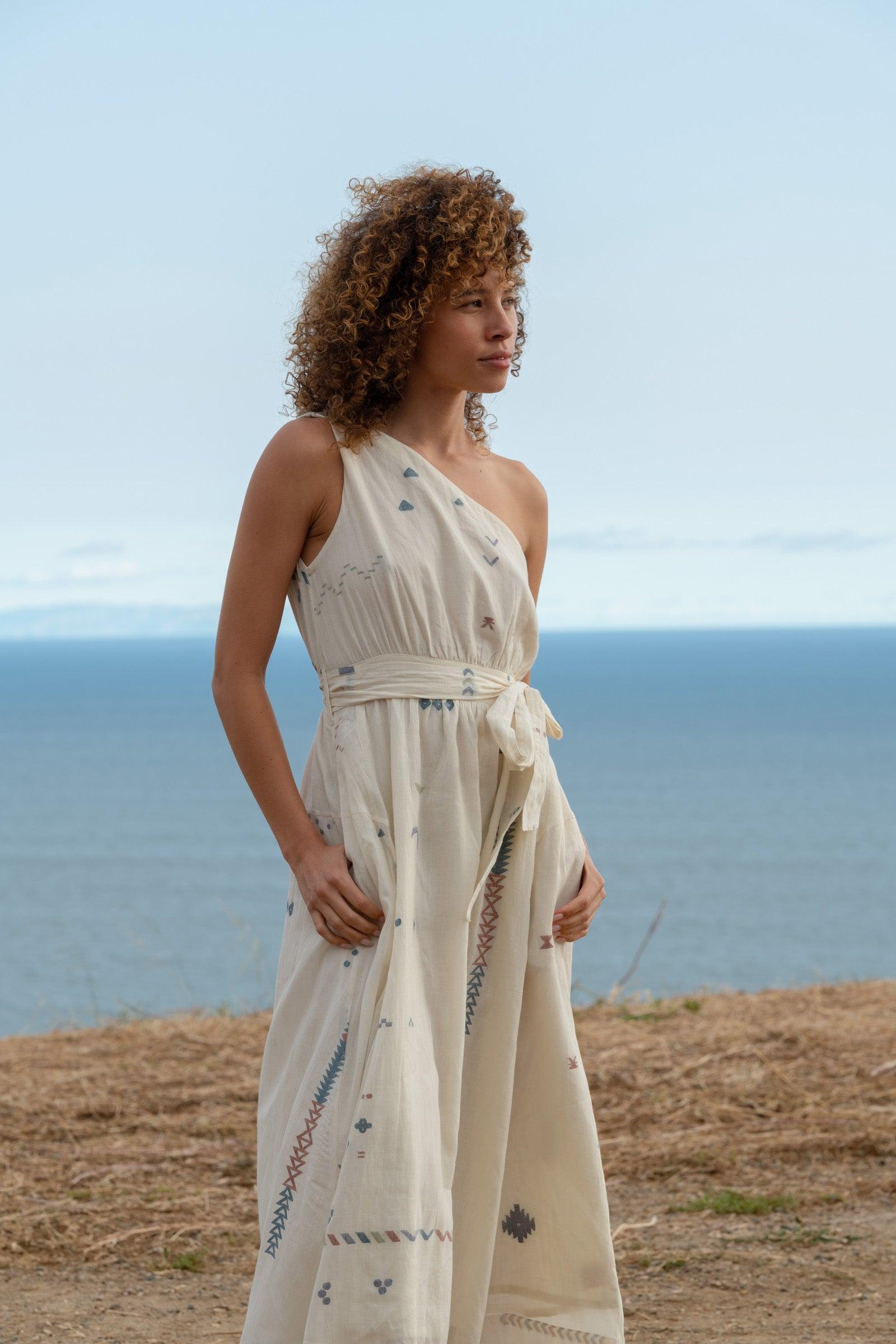 Off-white one shoulder Dress Product Image