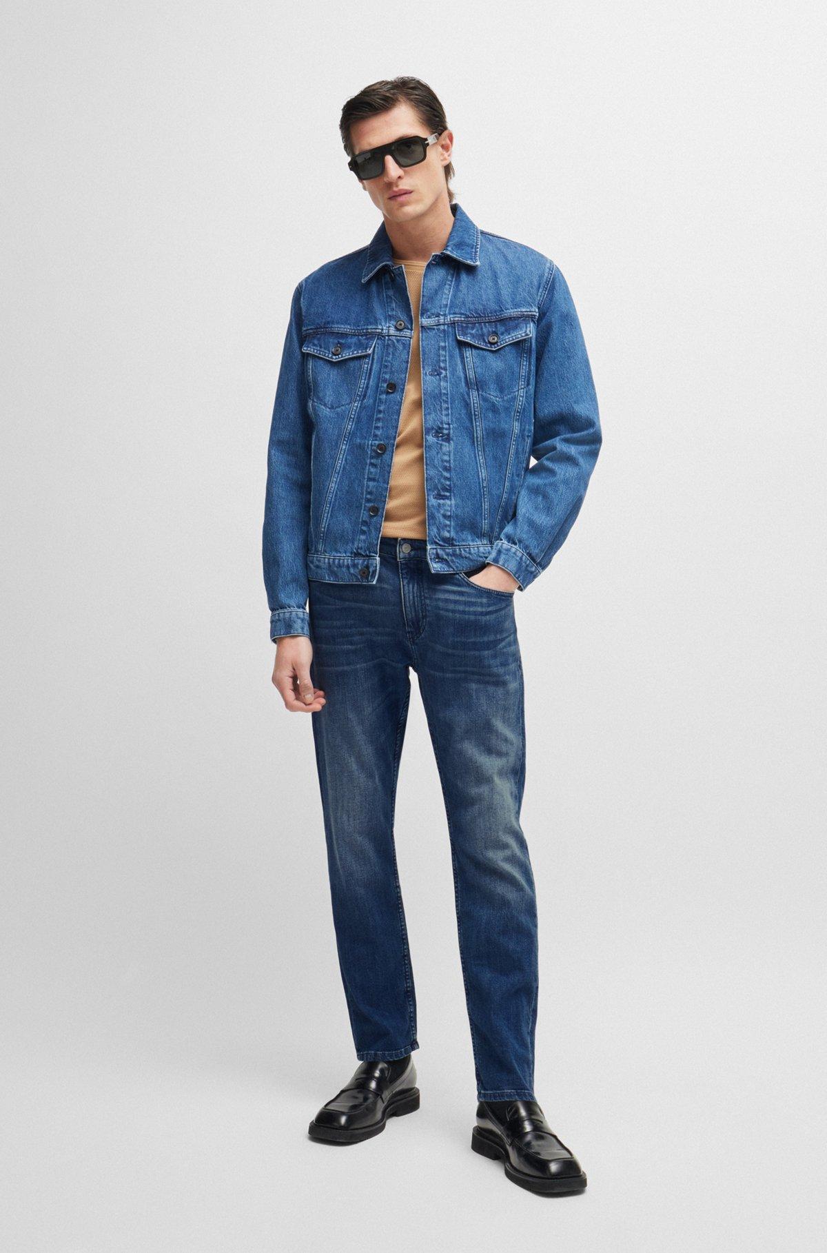 Slim-fit jeans in blue mechanical-stretch denim Product Image