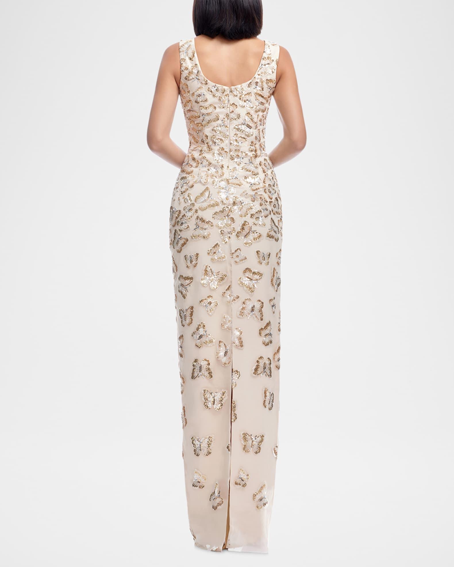 Goldie Sequin Butterfly Applique Column Gown Product Image