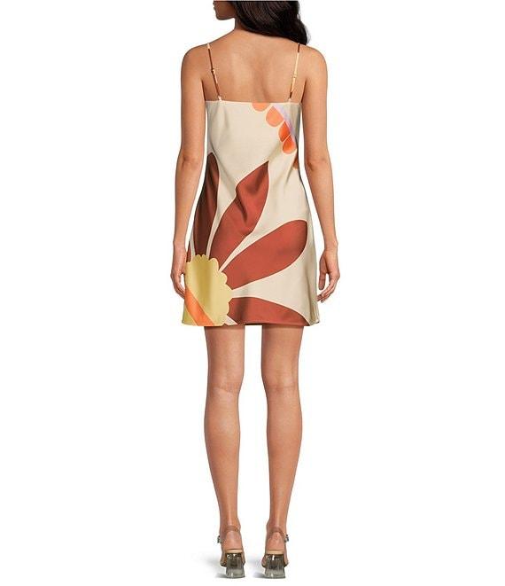 Gianni Bini Harper Satin V-Neck Sleeveless Slip Mini Dress Product Image