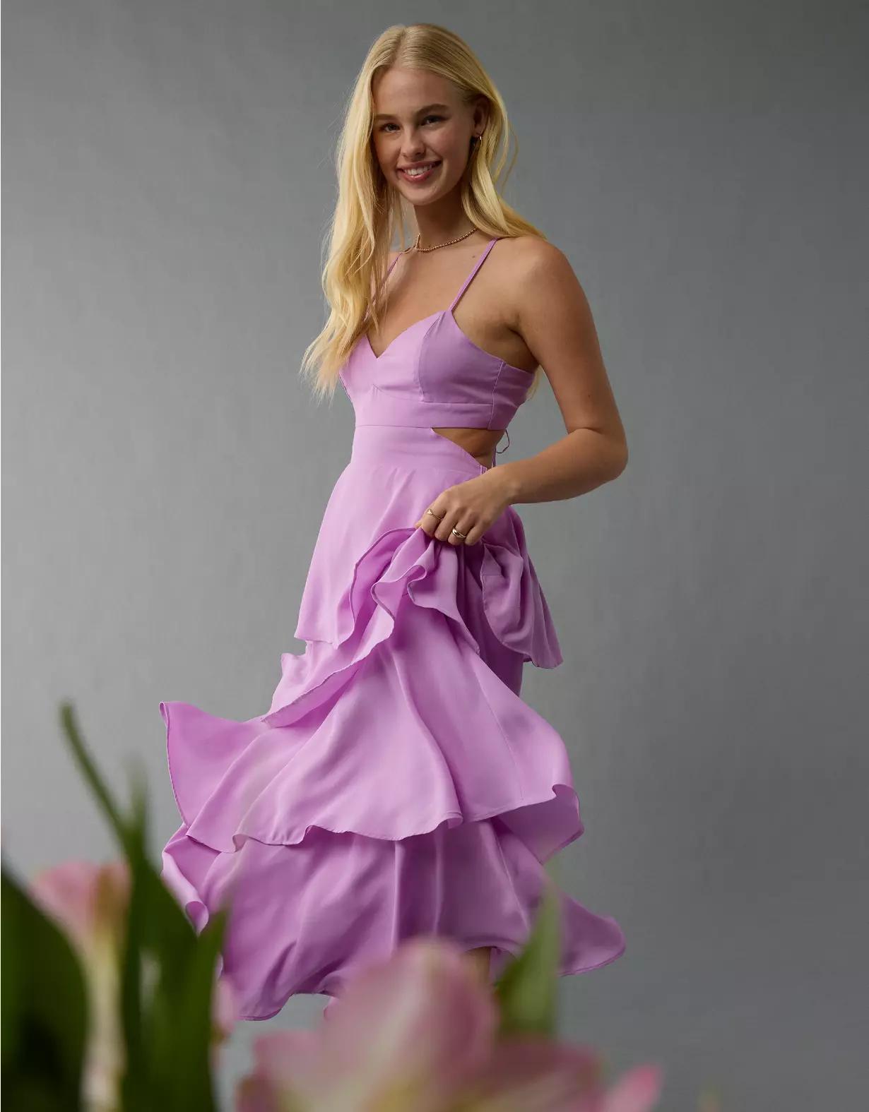 AE Cut-Out Tiered Maxi Dress Product Image