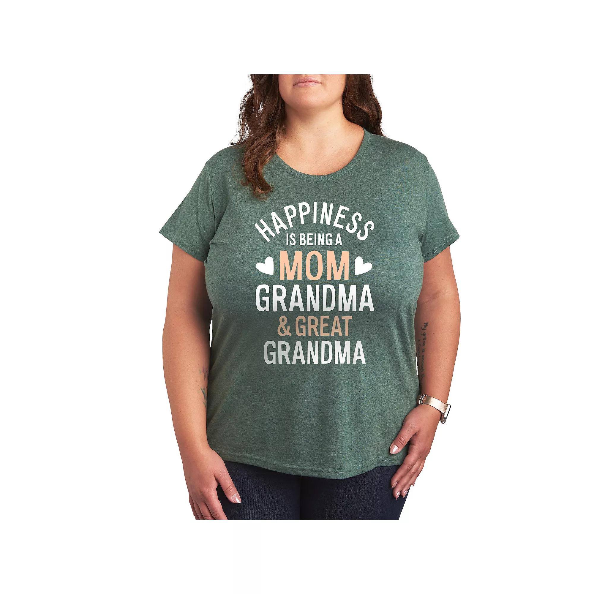 Plus Happiness Mom Grandma Great Grandma Graphic Tee, Women's,  Product Image