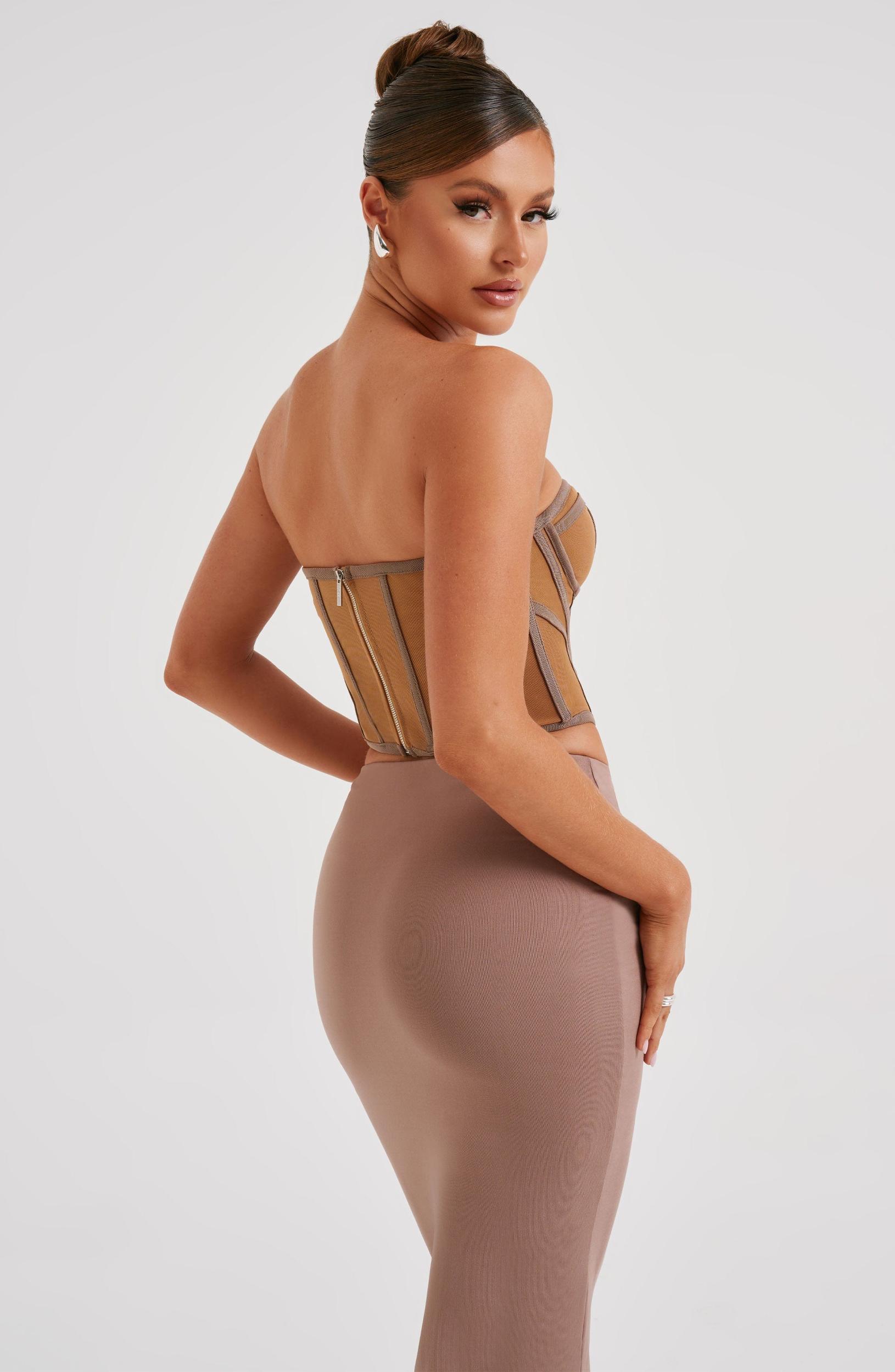 Santanna Corset - Chocolate/Nude Product Image