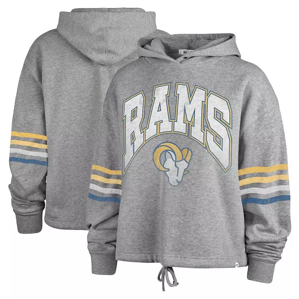 Women's '47 Gray Los Angeles Rams Upland Bennett Pullover Hoodie, Size: Small, Grey Product Image