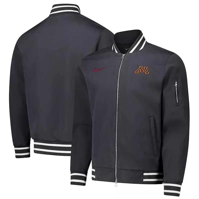 Men's Nike Anthracite Minnesota Golden Gophers Full-Zip Bomber Jacket,  Product Image