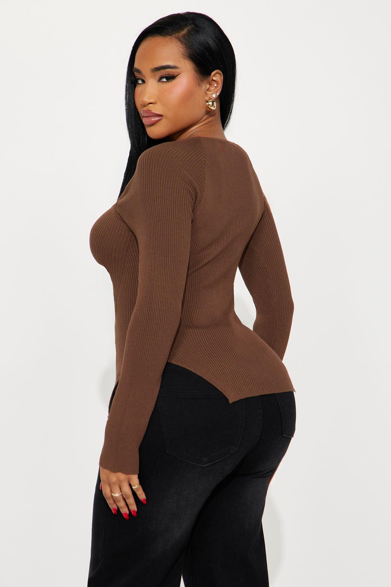 Eyes Around Sweater - Brown Female Product Image