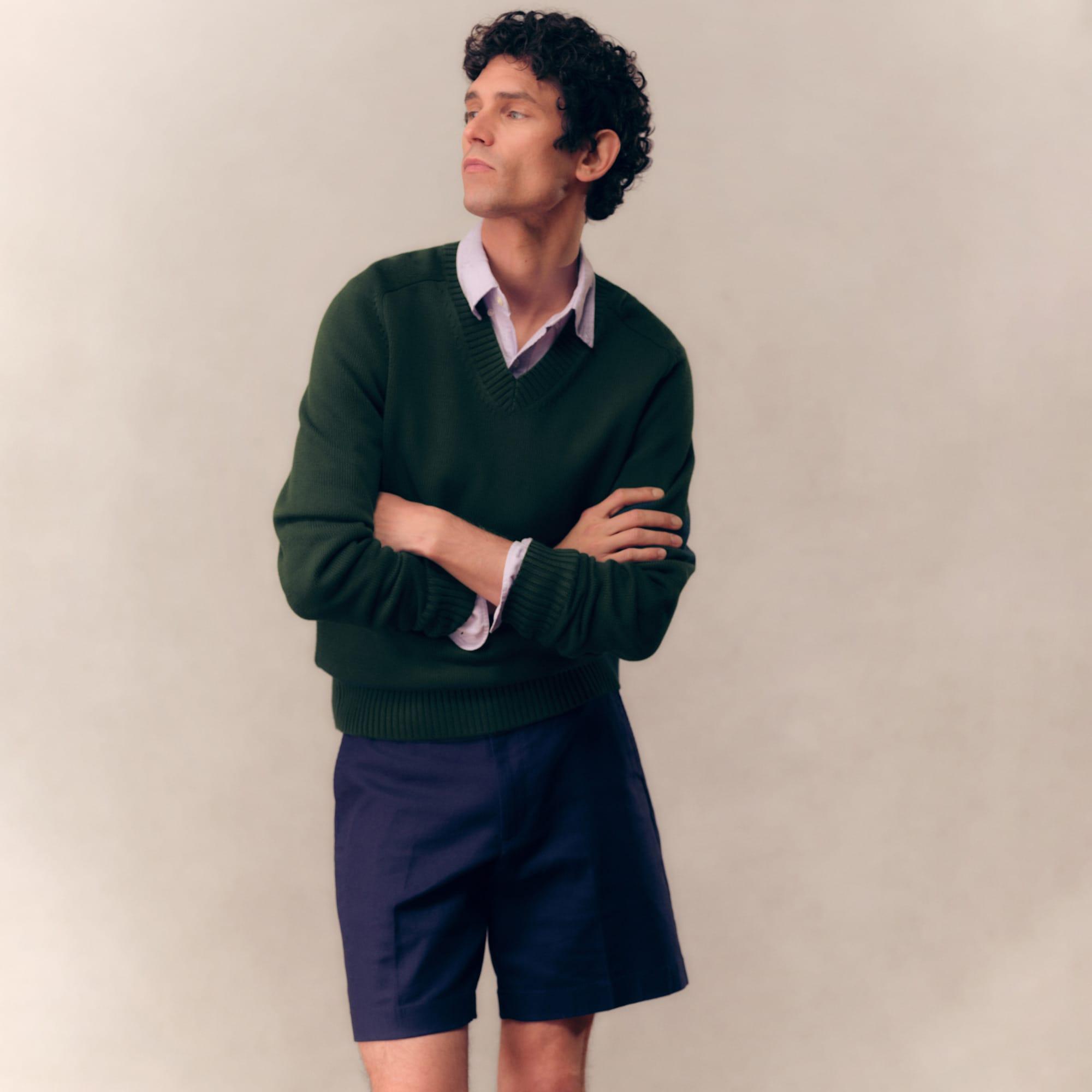 Heritage cotton V-neck sweater Product Image