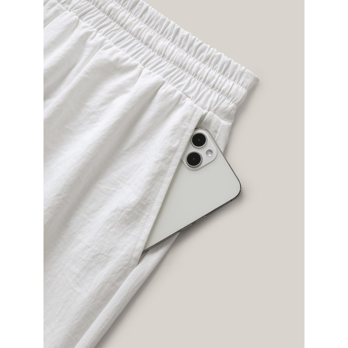 Plus Size Lace Trim Wide-Leg Tie Pants Women WhiteSmoke Boho Wide Leg Mid Rise Vacation Pants BloomChic 14-16/1X Product Image