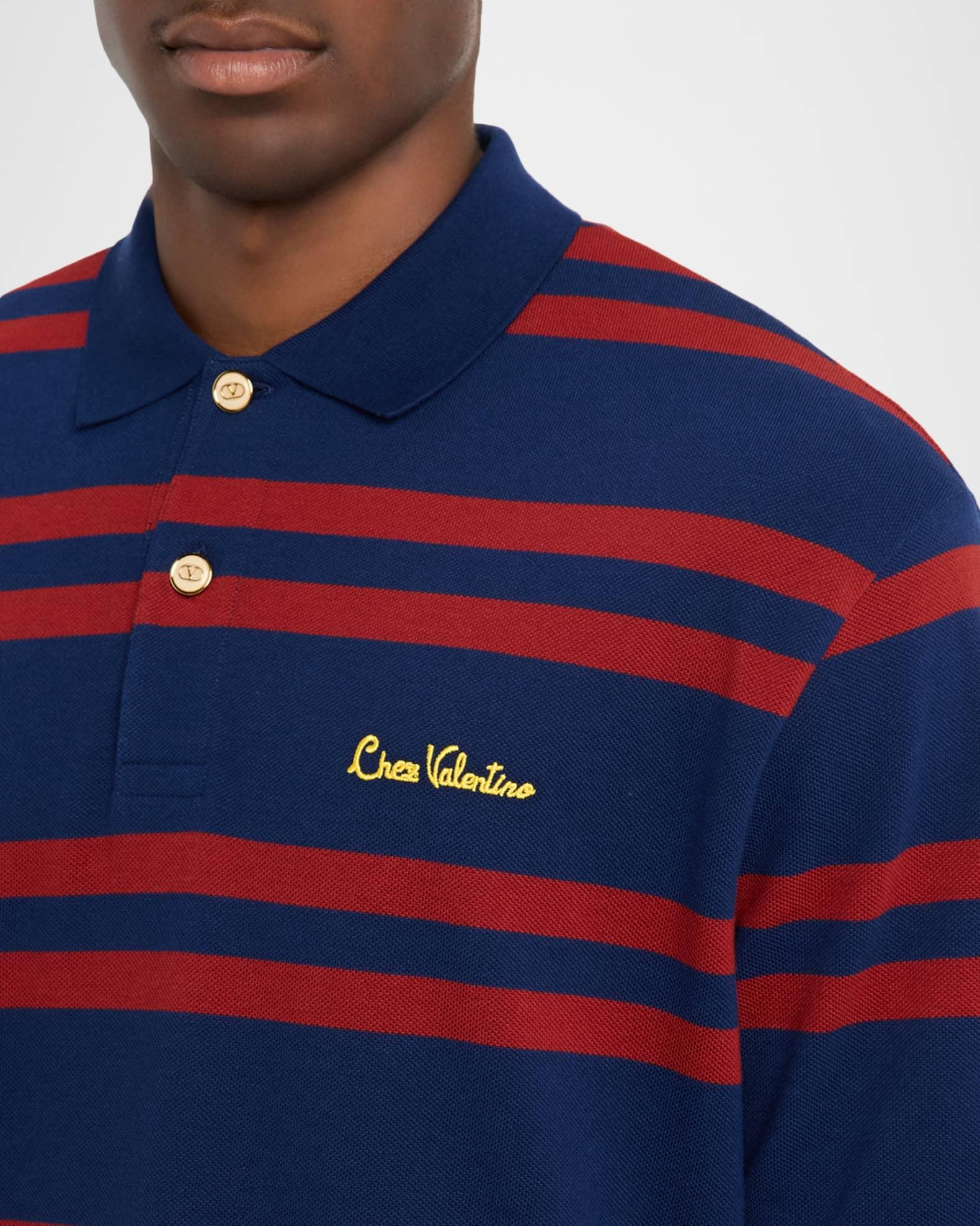 Men's Double-Stripe Pique Polo Shirt Product Image