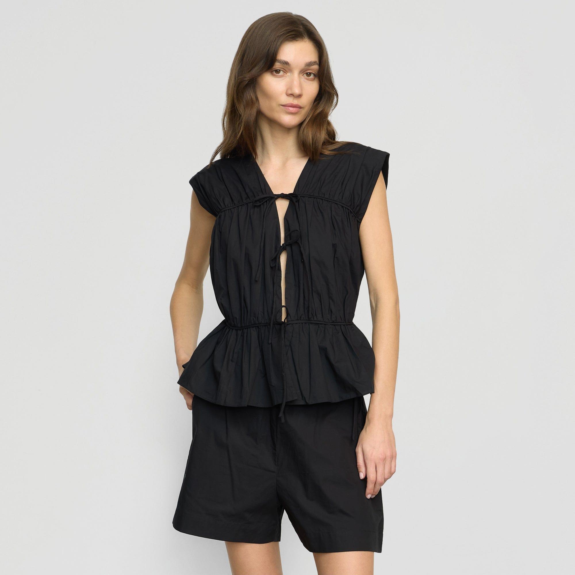 Neha Tie-Front Organic Cotton Blouse Product Image