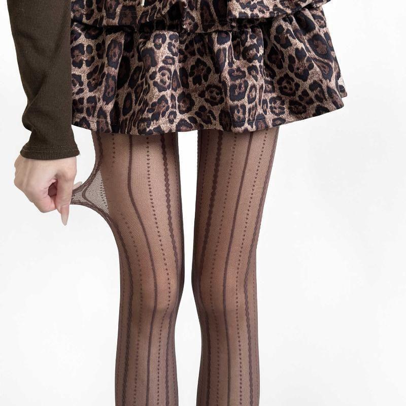 Striped Sheer Tights Product Image