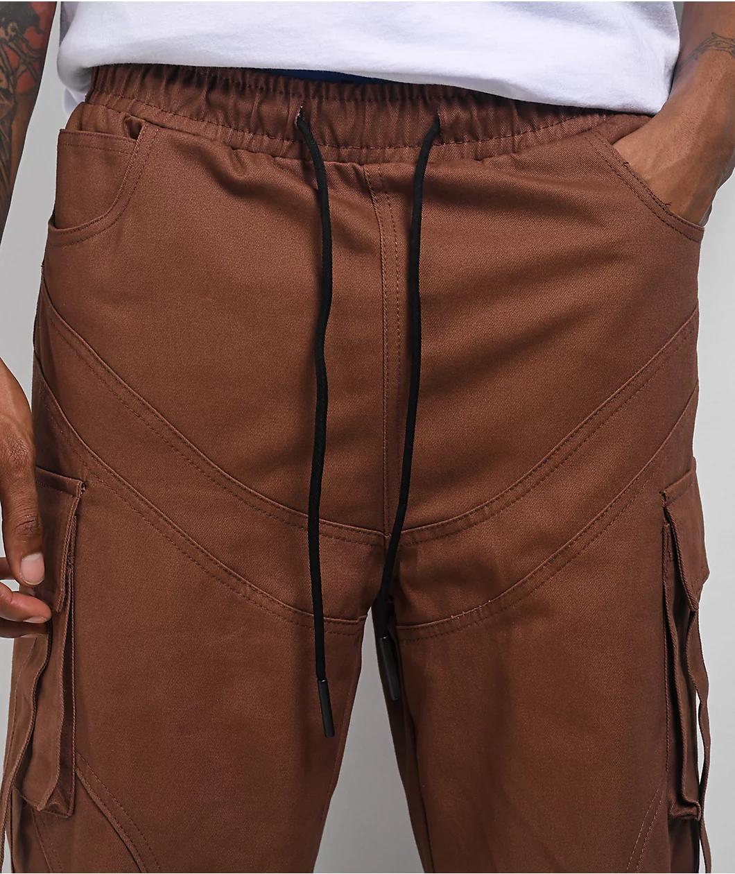 American Stitch Brown Wide Cargo Pants Product Image