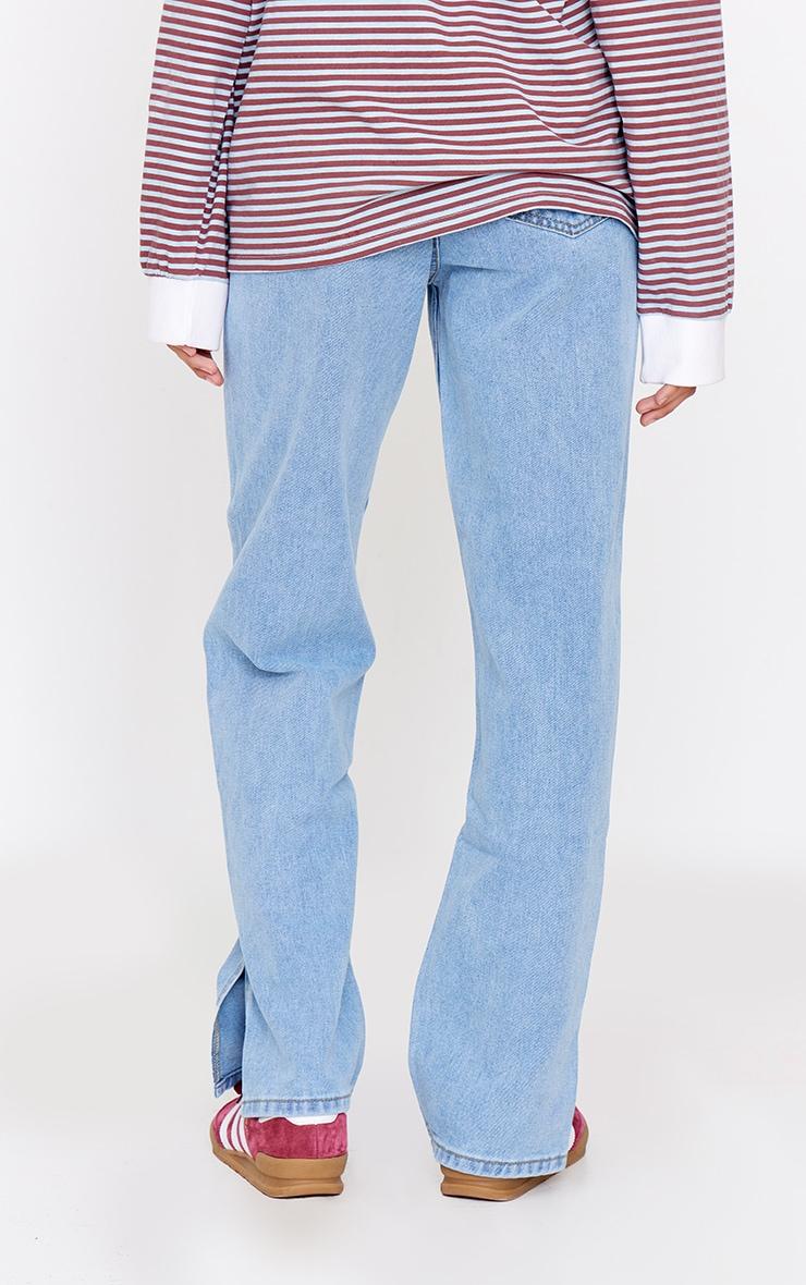 Light Blue Wash L30 Split Hem Style Jeans Product Image