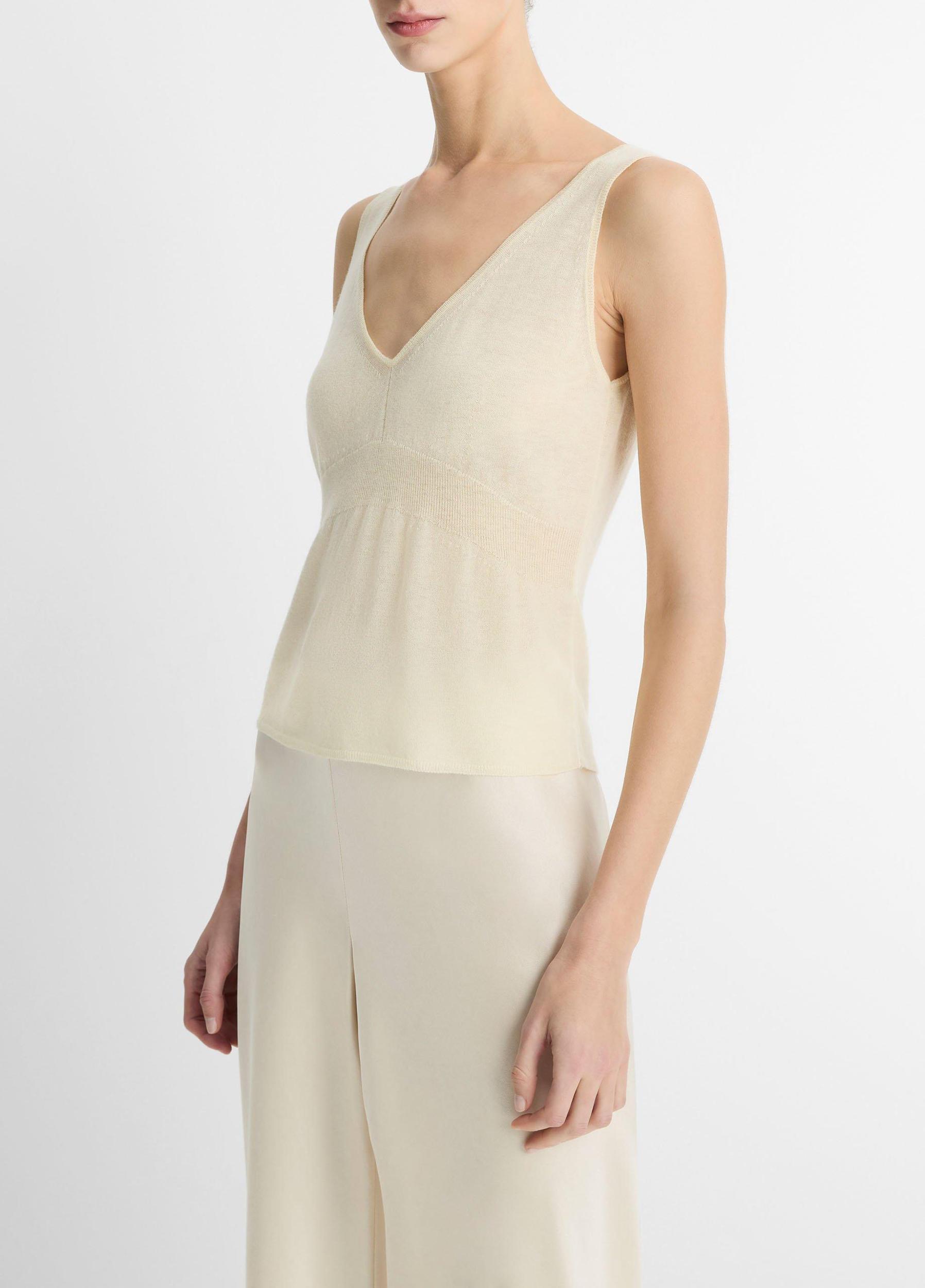 Wool & Cashmere-Blend V-Neck Sweater Tank Product Image