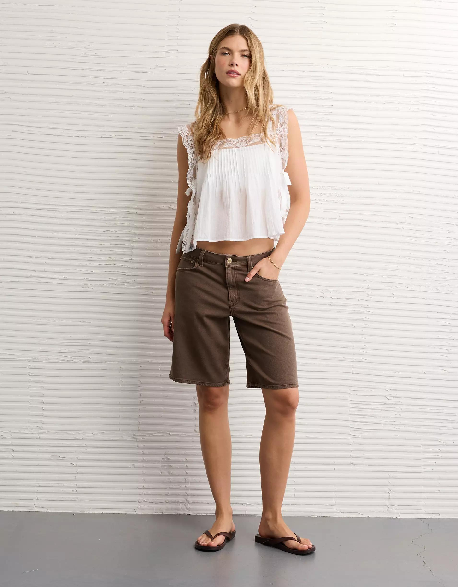 AE Lace Tie Side Tank Top Product Image