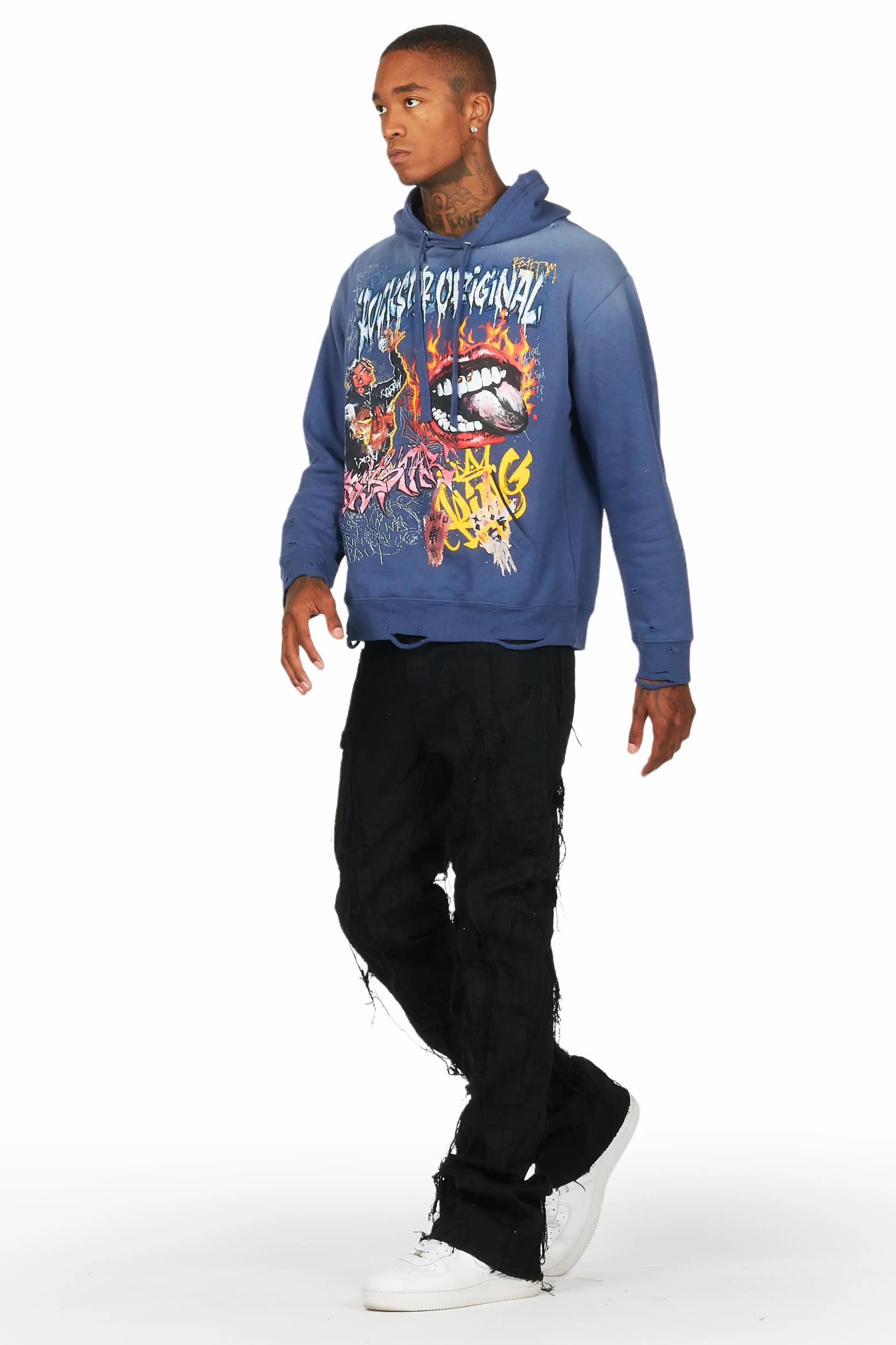 Gennaro Black Stacked Flare Jean Male Product Image