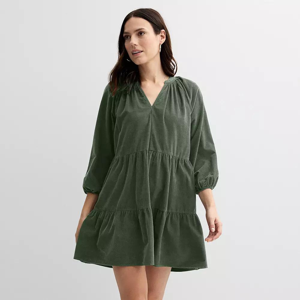 Women's Sonoma Goods For Life® Tiered Corduroy Dress,  Product Image