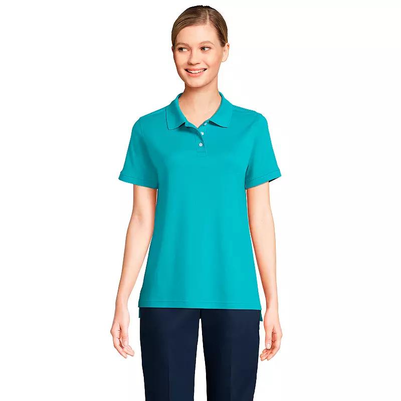 Women's Lands' End School Uniform Classic Short Sleeve Interlock Polo Top,  Product Image