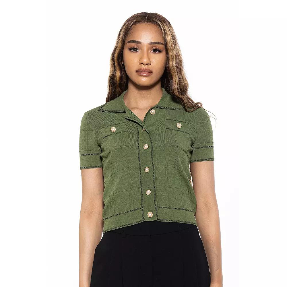 Women's ALEXIA ADMOR Arya Knit Short Sleeve Cardigan,  Product Image