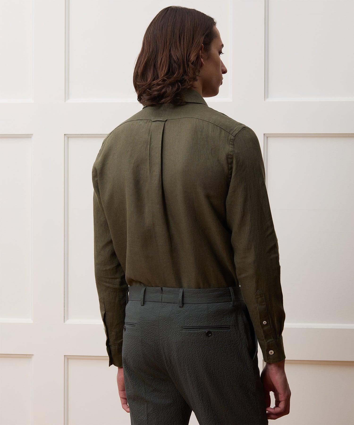 Slim Sea Soft Irish Linen Point Collar Shirt Product Image