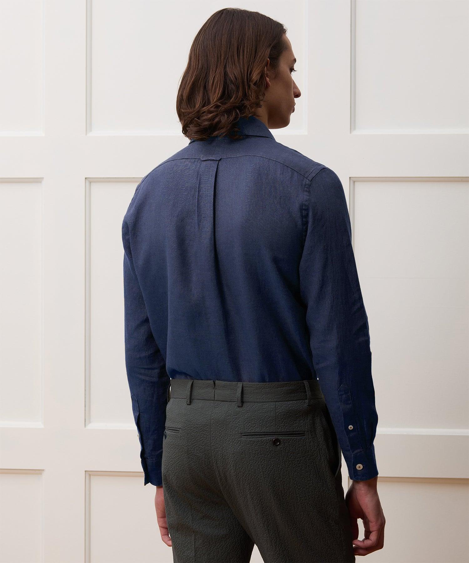 Slim Sea Soft Irish Linen Point Collar Shirt Product Image