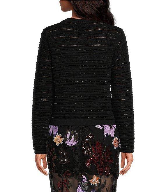 Sam Edelman Beaded Button Banded Long Sleeve Cropped Cardigan Product Image