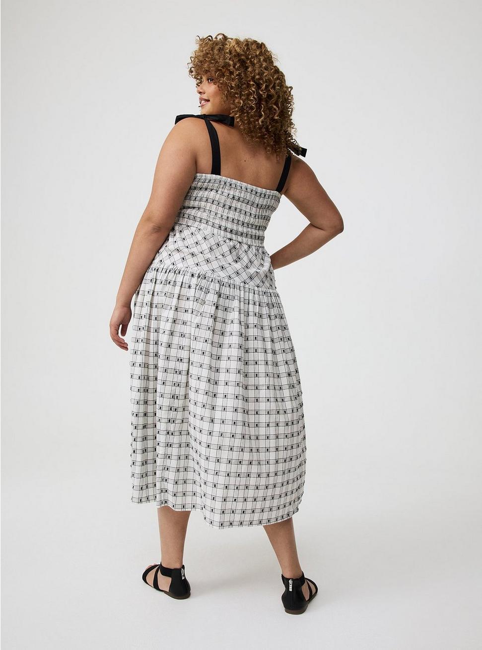 Tea-Length Smocked Bodice Dress Product Image