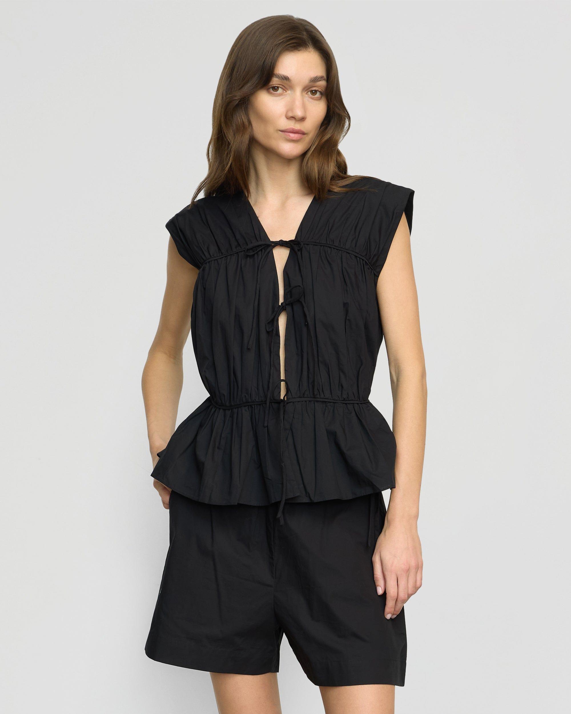 Neha Tie-Front Organic Cotton Blouse Product Image